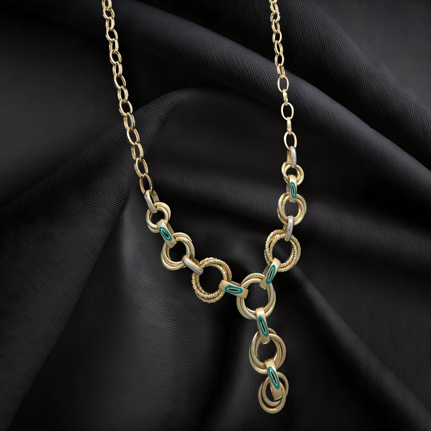 Silver Luxe Chain Wrap Necklace for woman - Gold plated