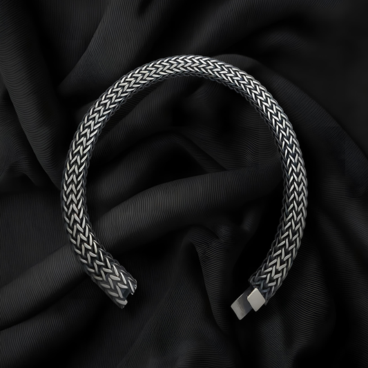 John Hardy Icon Silver and Black Cord Double Wrap Bracelet For Men