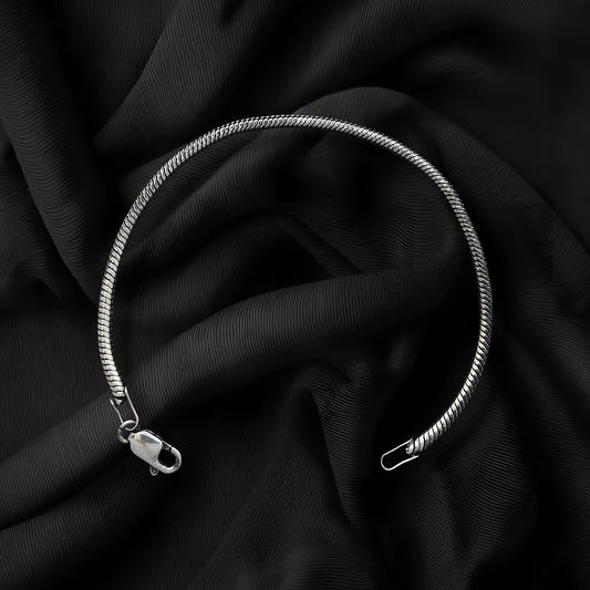 Wenbin 925 Silver Snake Chain Bracelet, Lobster Claw Clasp Bracelet for Men and Women