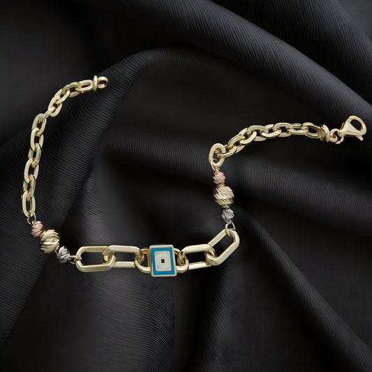 Silver Bracelet for woman - Gold plated with silver and rose gold balls