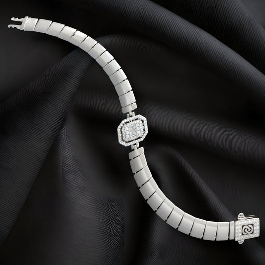 Silver Bracelet for woman with luxury zircon stones