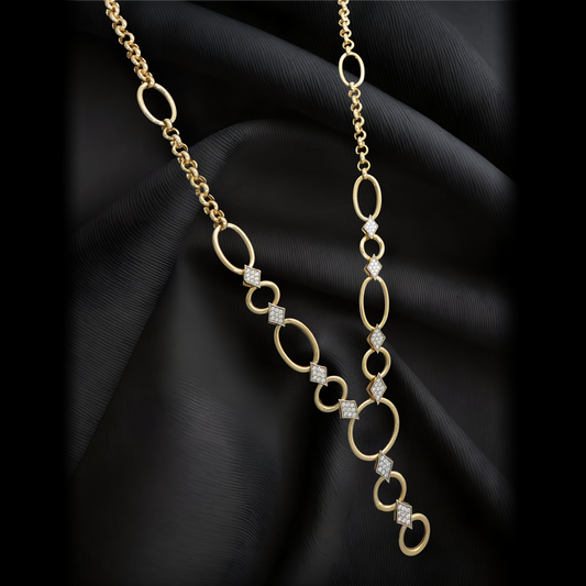 Marrakech Silver Necklace For woman - Gold plated with Zircon stones