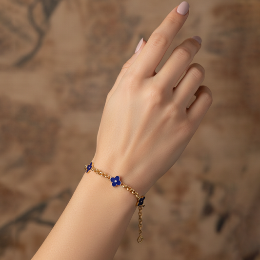 Silver Bracelet - Blue Van Cleef - Gold Plated