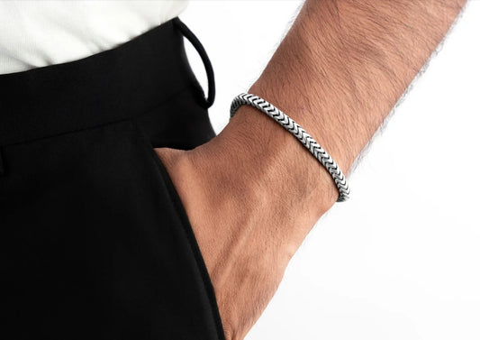 925 Silver Viper Edge Bracelet For Men