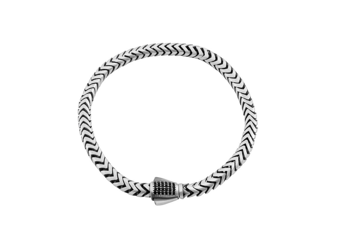 انسيال من الفضة عيار 925 بتصميم حافة الأفعى للرجال